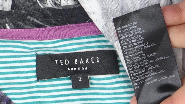 Ted Baker Men's Multicoloured Parrot Print Crew Neck T-Shirt Size M