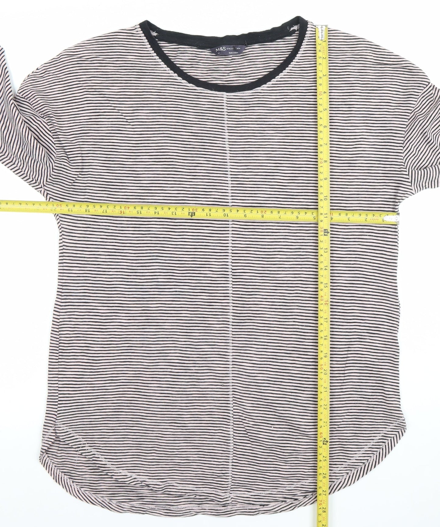 Womens UK Size 10 Marks and Spencer Black Basic T-Shirt