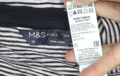 Womens UK Size 10 Marks and Spencer Black Basic T-Shirt