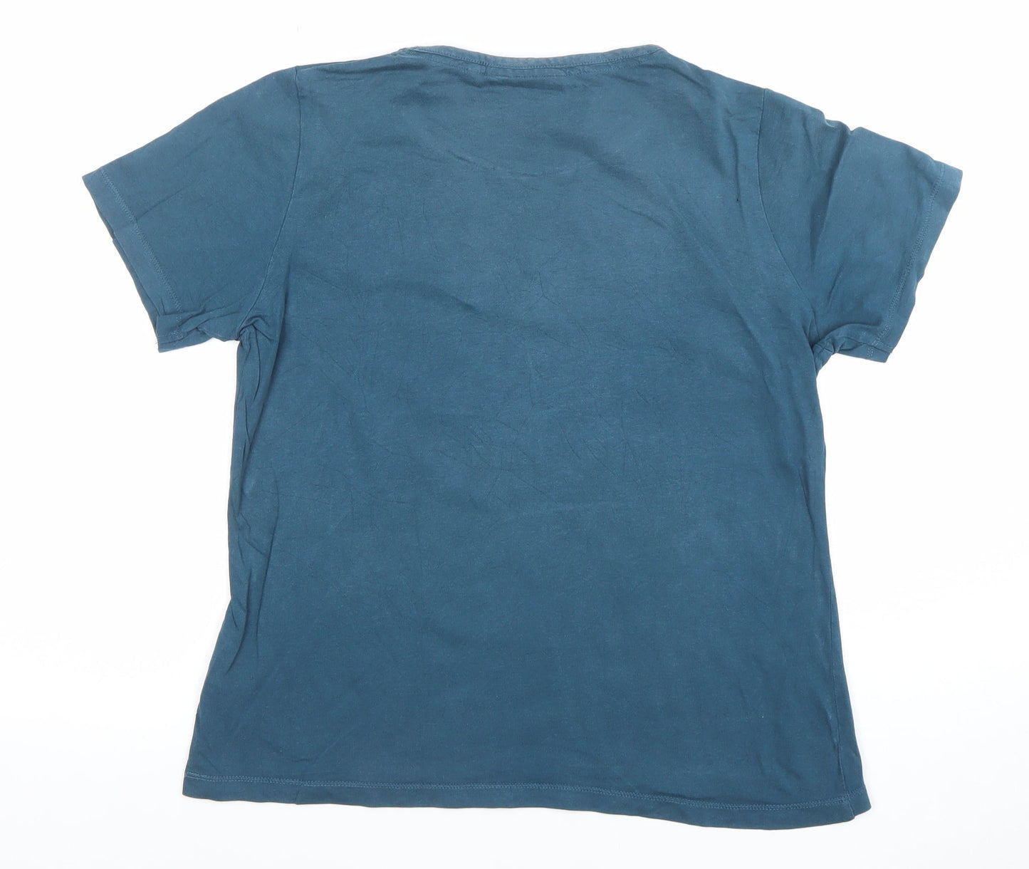 Peter Storm Women Blue Cotton Graphic T-Shirt Size 16