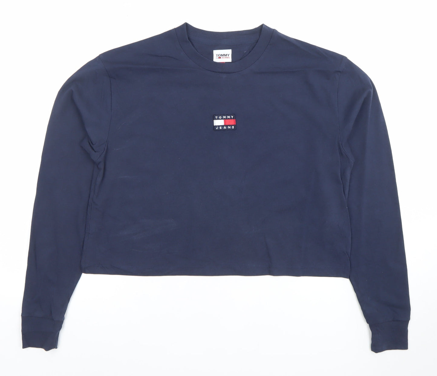 Womens UK Size M Tommy Jeans Blue Cropped T-Shirt