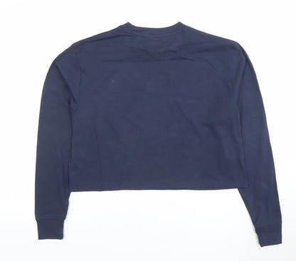 Womens UK Size M Tommy Jeans Blue Cropped T-Shirt