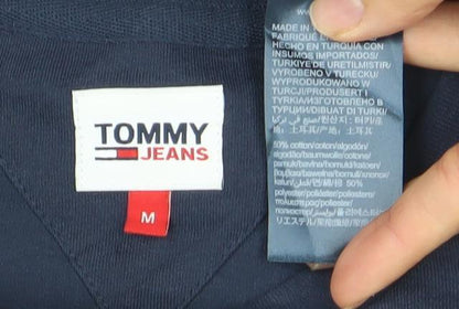Womens UK Size M Tommy Jeans Blue Cropped T-Shirt