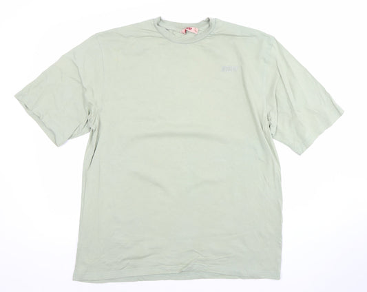 Womens UK Size 8 Misspap Green Basic T-Shirt