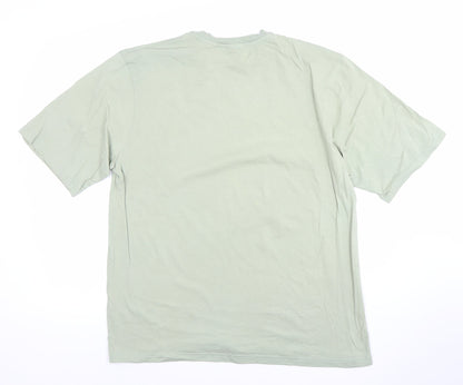 Womens UK Size 8 Misspap Green Basic T-Shirt