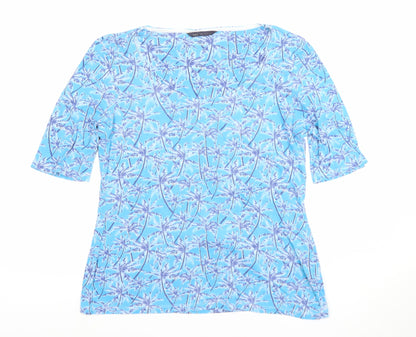 Womens UK Size 14 Marks and Spencer Blue Basic T-Shirt