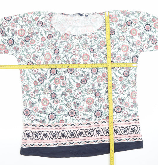 Isle Womens Multicoloured Floral Cotton Tunic Blouse Size 14