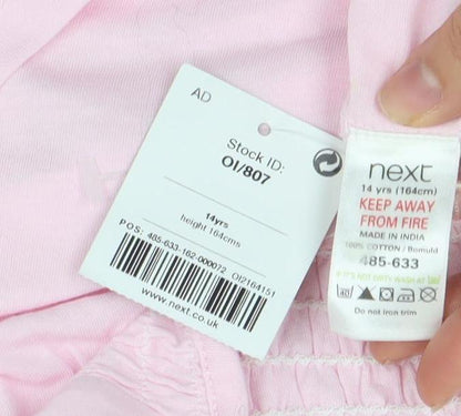 Next Girls Pink Sequin Strappy Cotton Party Dress 14 Years