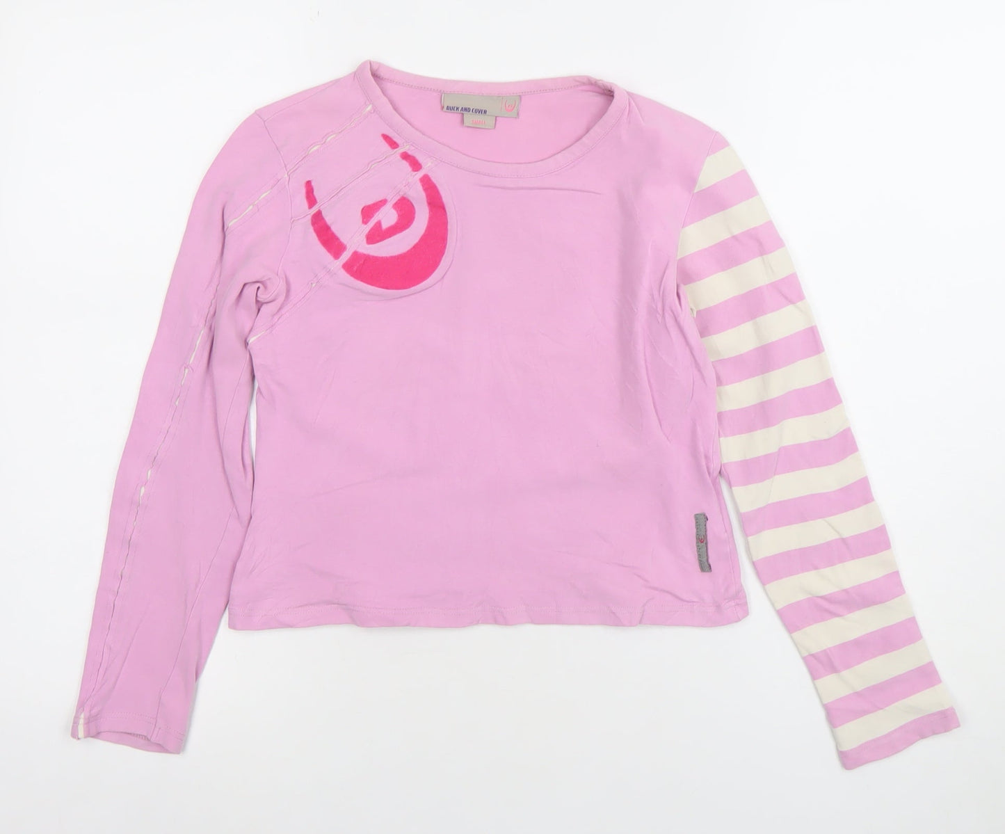 Girls UK Size S Duck and Cover Pink Basic T-Shirt
