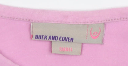 Girls UK Size S Duck and Cover Pink Basic T-Shirt