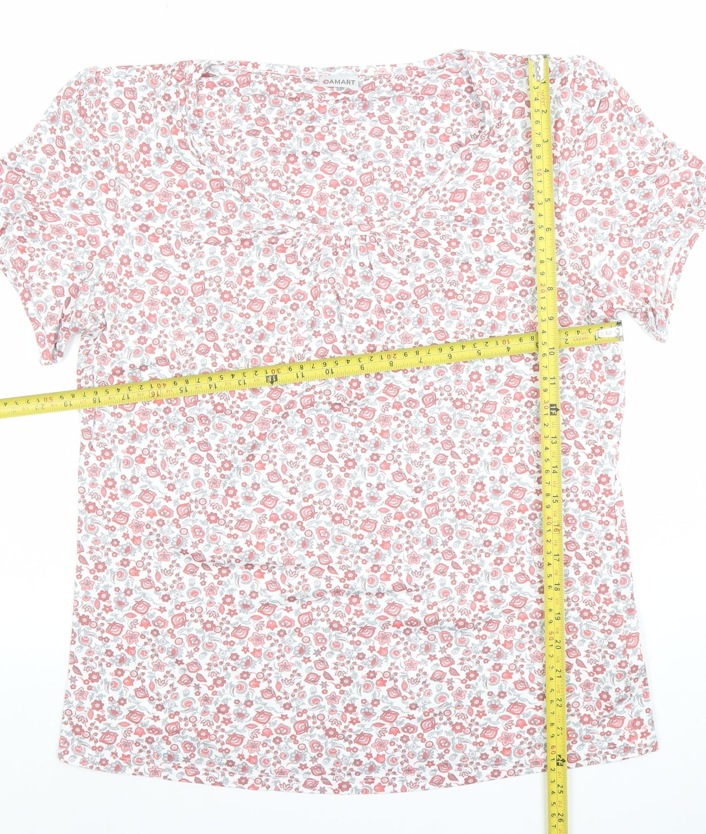Damart Womens Multicoloured Floral Viscose T-Shirt Medium