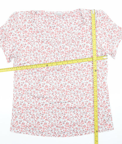 Damart Womens Multicoloured Floral Viscose T-Shirt Medium