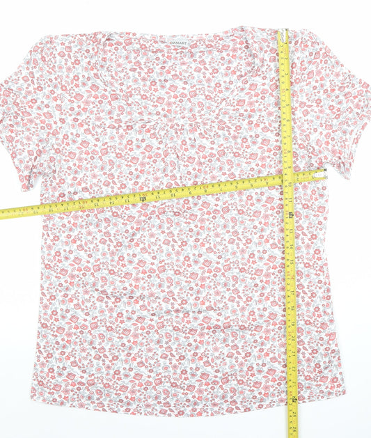 Damart Womens Multicoloured Floral Viscose T-Shirt Medium