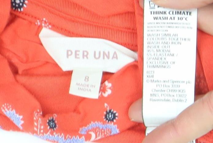 Womens UK Size 8 Per Una Orange Tunic Blouse