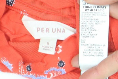 Womens UK Size 8 Per Una Orange Tunic Blouse