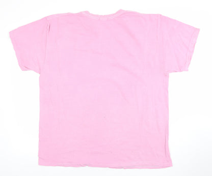 Nasty Gal Womens Pink Graphic Tiger Mission T-Shirt Size M