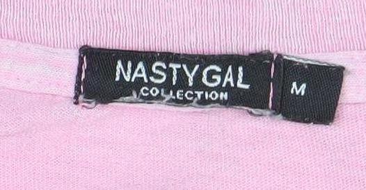Nasty Gal Womens Pink Graphic Tiger Mission T-Shirt Size M