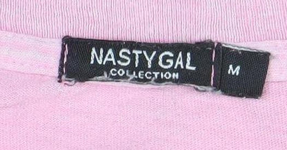Nasty Gal Womens Pink Graphic Tiger Mission T-Shirt Size M