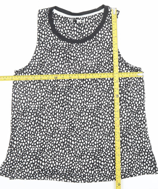 DKNY Women’s Black Animal Print Sleeveless Tank Top Size S