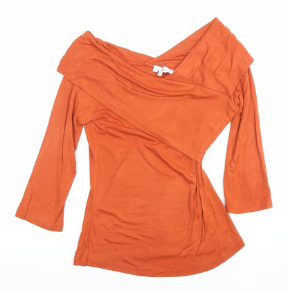Jasper Conran Women’s Orange Off Shoulder 3/4 Sleeve Tunic Blouse Size 10