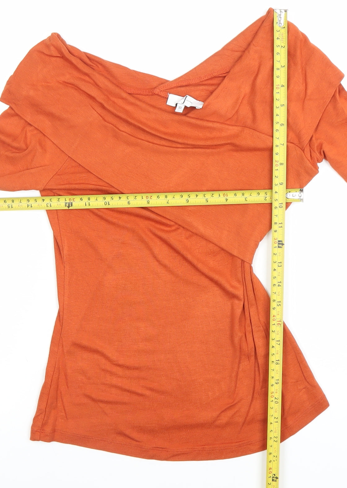 Jasper Conran Women’s Orange Off Shoulder 3/4 Sleeve Tunic Blouse Size 10
