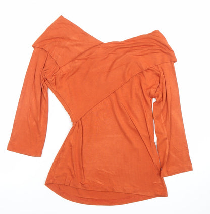 Jasper Conran Women’s Orange Off Shoulder 3/4 Sleeve Tunic Blouse Size 10