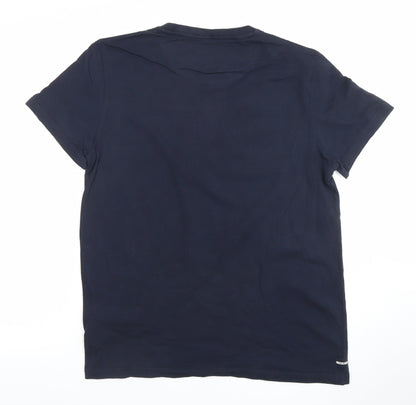 Weekend Offender Mens Blue Graphic Print Cotton T-Shirt M