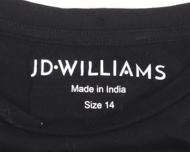 Womens UK Size 14 JD Williams Black Basic T-Shirt