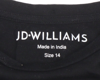 Womens UK Size 14 JD Williams Black Basic T-Shirt