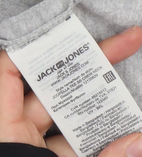 Mens UK Size S JACK & JONES Grey  T-Shirt