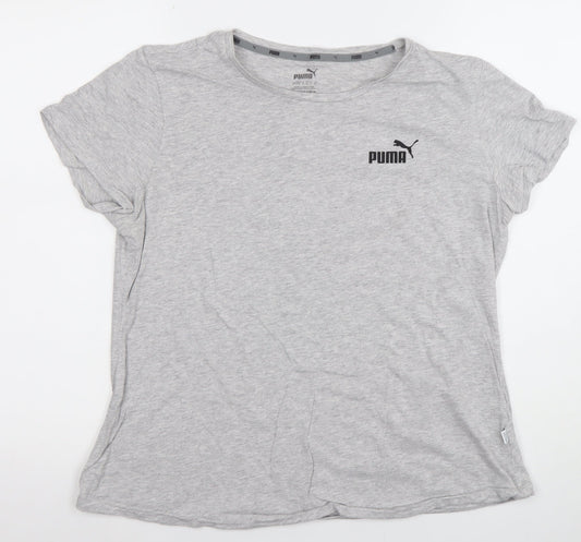 Puma Women’s Grey Short Sleeve Basic Cotton T-Shirt Size XL