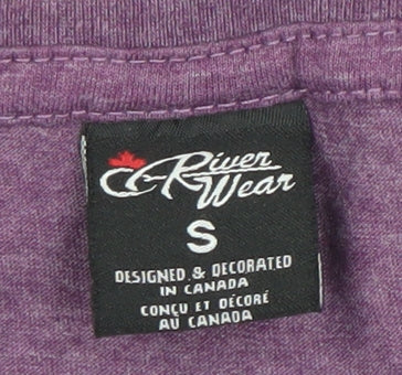 Womens UK Size S River Wear Purple Basic T-Shirt