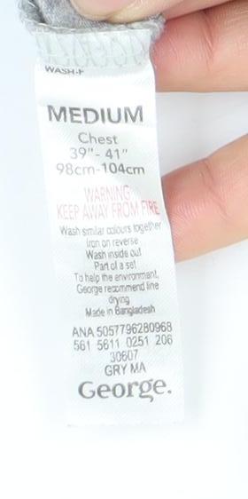 George Men's Grey Medium Pac-Man Graphic T-Shirt Cotton Blend