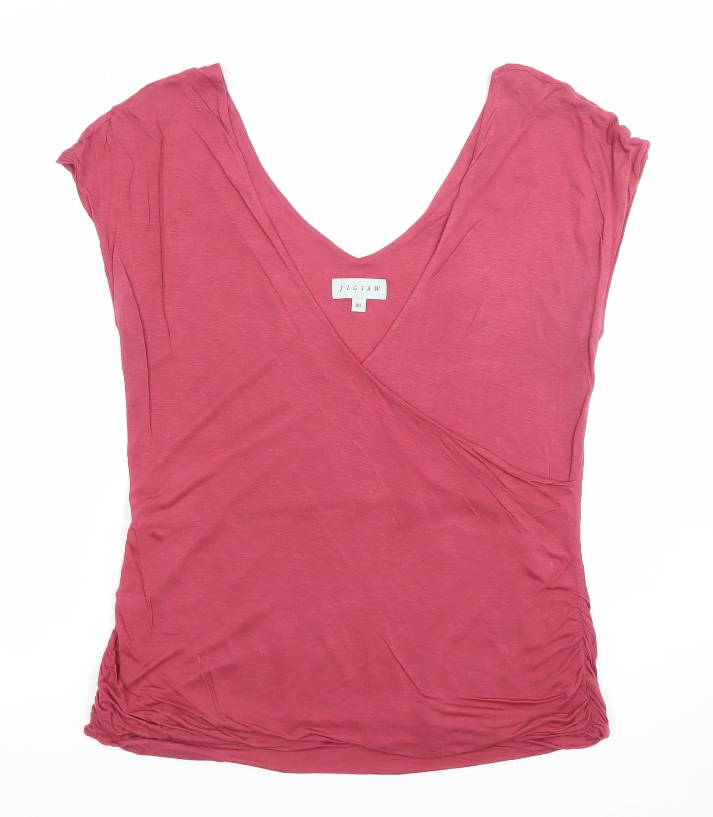 Womens UK Size XL Jigsaw Pink Wrap T-Shirt