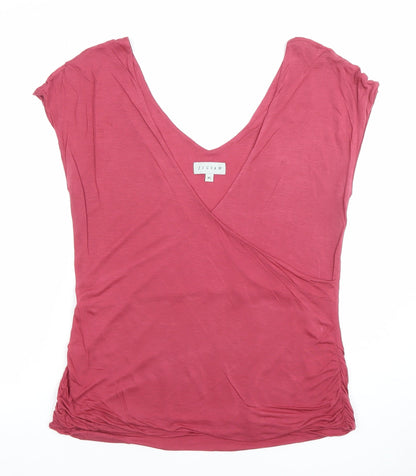 Womens UK Size XL Jigsaw Pink Wrap T-Shirt