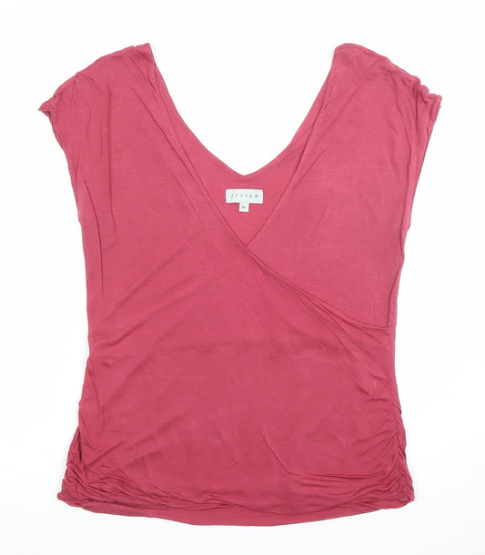 Womens UK Size XL Jigsaw Pink Wrap T-Shirt