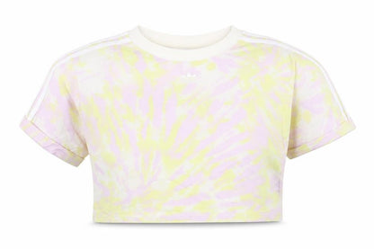 Womens UK Size 10 adidas Multicoloured Cropped T-Shirt