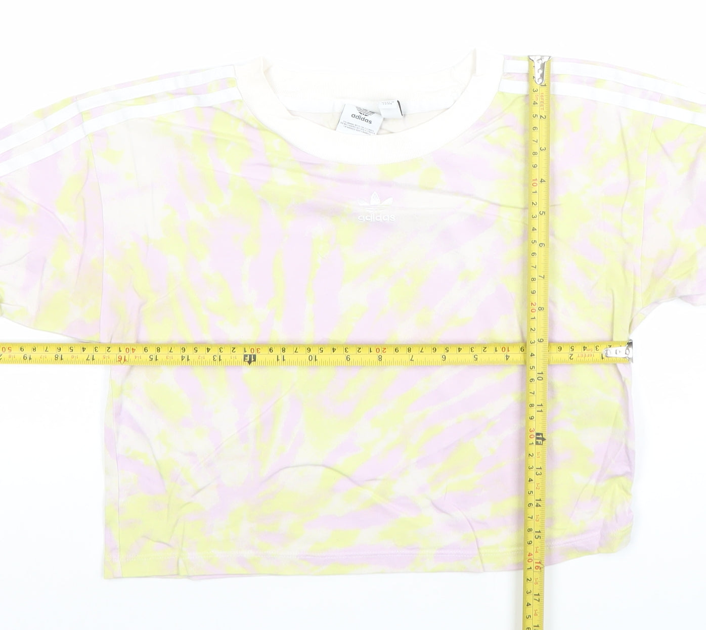 Womens UK Size 10 adidas Multicoloured Cropped T-Shirt