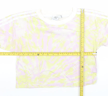 Womens UK Size 10 adidas Multicoloured Cropped T-Shirt