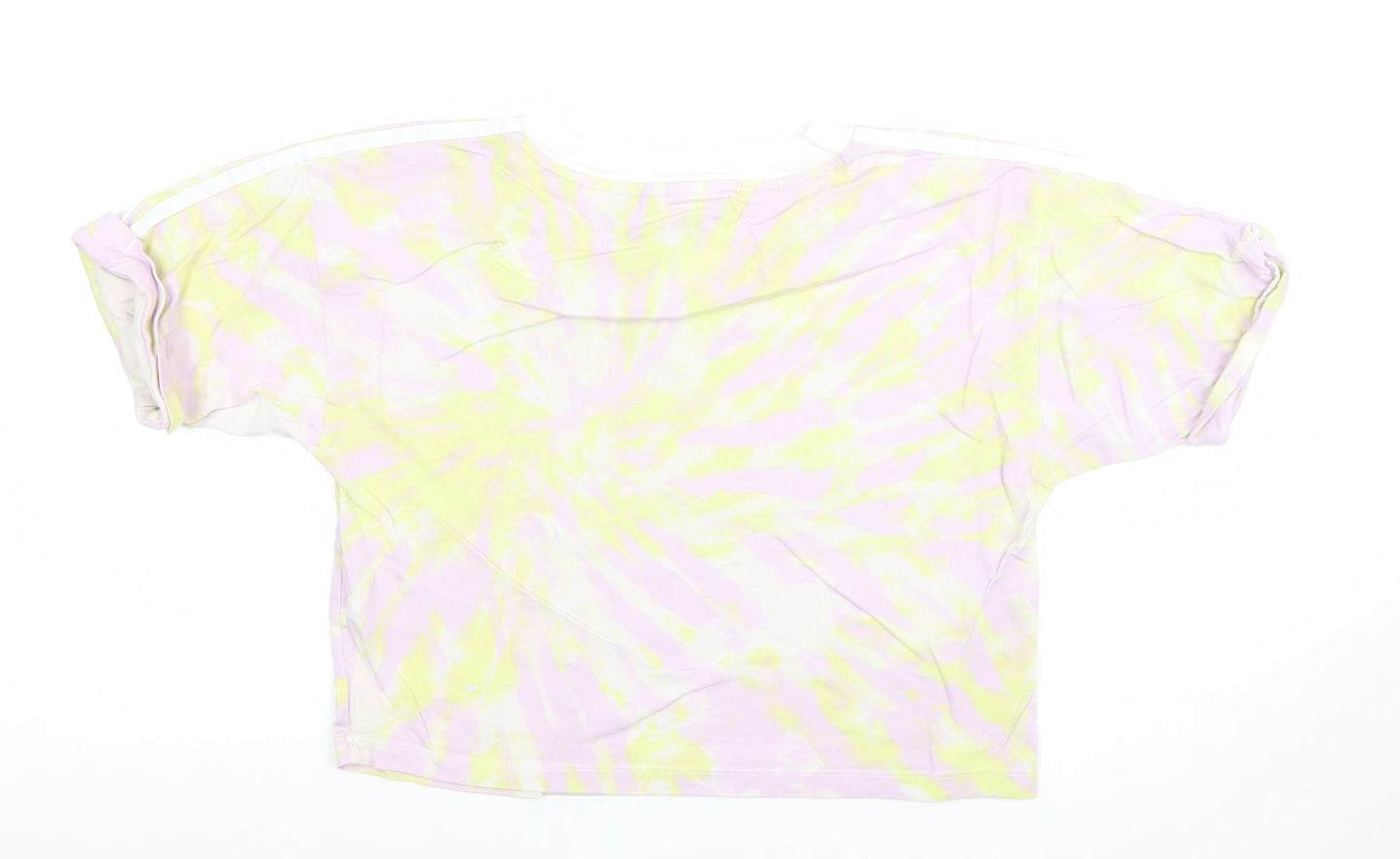 Womens UK Size 10 adidas Multicoloured Cropped T-Shirt