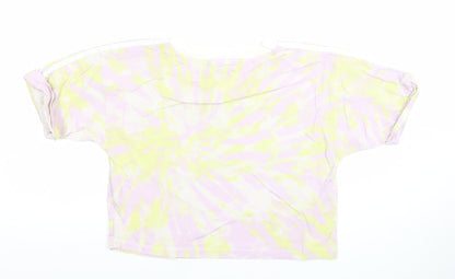 Womens UK Size 10 adidas Multicoloured Cropped T-Shirt