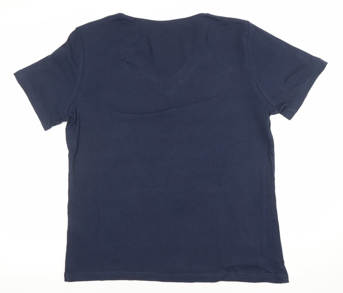 Womens UK Size 14/16 Damart Blue Basic T-Shirt