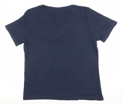 Womens UK Size 14/16 Damart Blue Basic T-Shirt