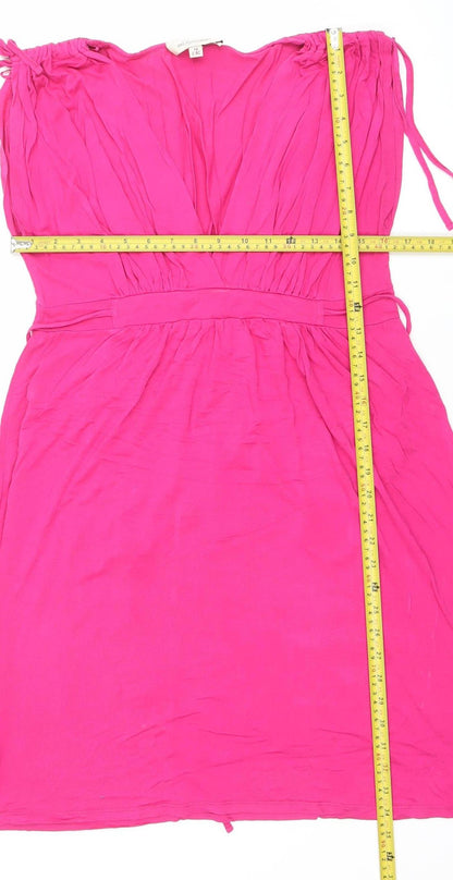 Bravissimo Women Pink Strapless A-Line Dress Size 14 Summer Casual