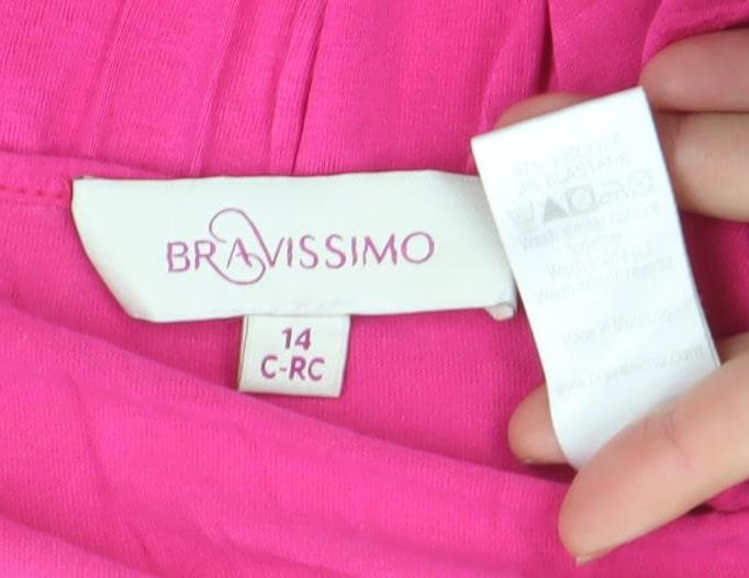 Bravissimo Women Pink Strapless A-Line Dress Size 14 Summer Casual