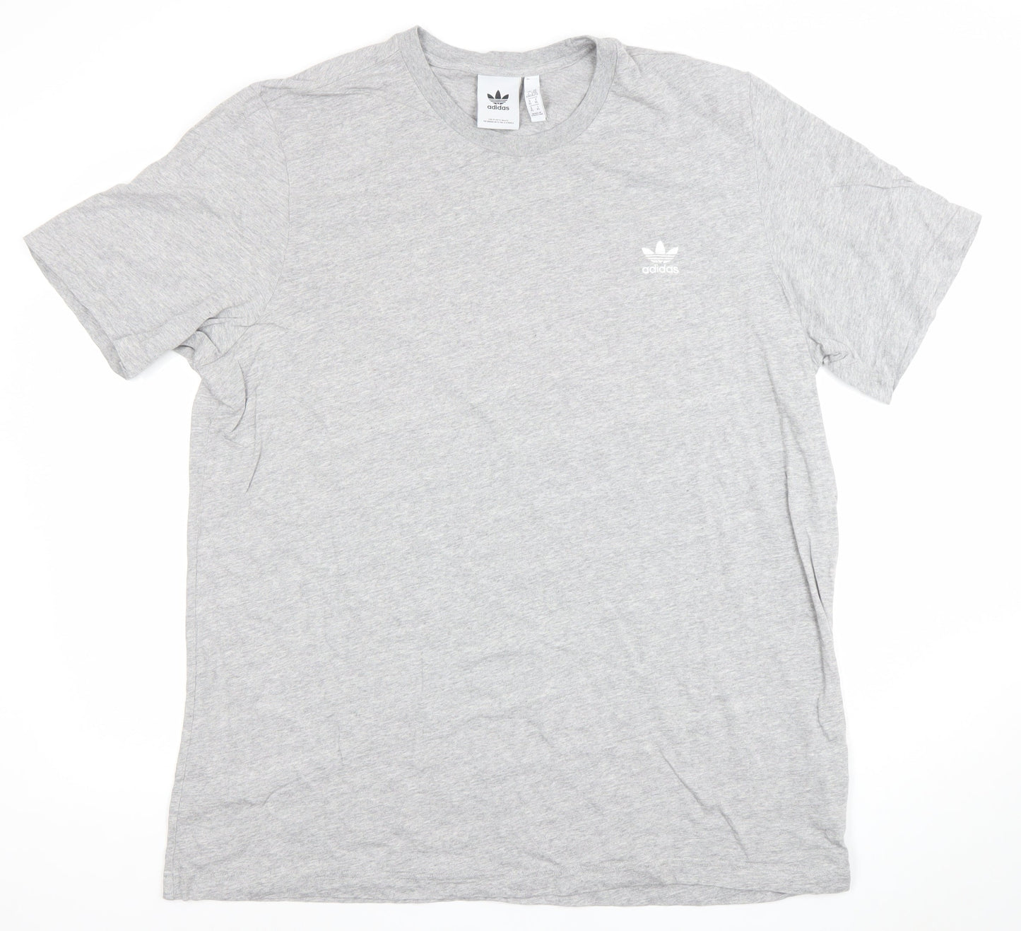 Adidas Men's Grey XL Trefoil Logo Regular Fit Short Sleeve T-Shirt