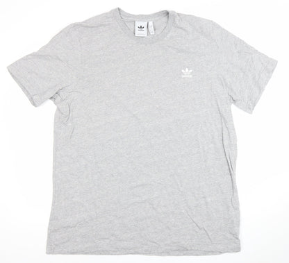 Adidas Men's Grey XL Trefoil Logo Regular Fit Short Sleeve T-Shirt