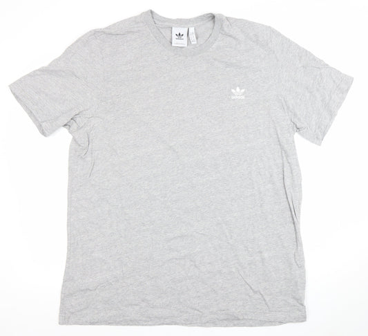 Adidas Men's Grey XL Trefoil Logo Regular Fit Short Sleeve T-Shirt
