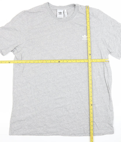 Adidas Men's Grey XL Trefoil Logo Regular Fit Short Sleeve T-Shirt