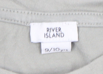 Girls UK Size 9-10 Years River Island Green Basic T-Shirt